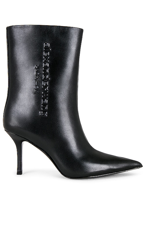 Shop Alexander Wang Delphine 85 Ankle Boot With Silicone Logo In Black