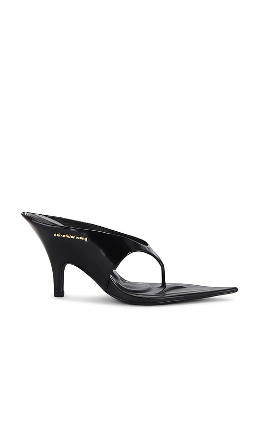 サンダル・ミュール Alexander Wang Pointed Toe Flat Sandals Alexander Wang Irina 90 Pointy Toe Thong Sandal in Black