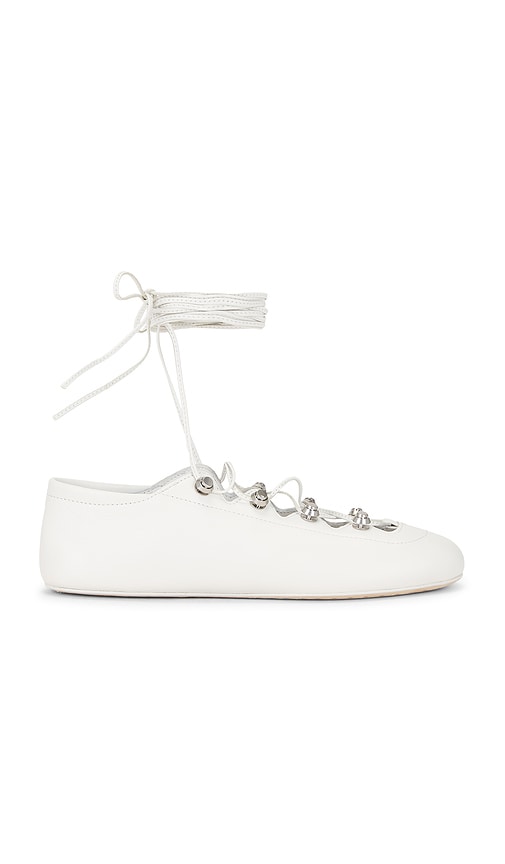 Alexander Wang Vyolette Lace Up Flat In White