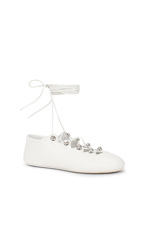 Alexander Wang Vyolette Lace Up Flat In White