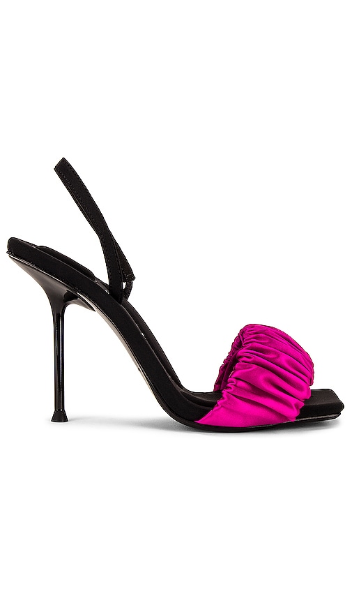 Alexander Wang Julie Scrunchie Slingback Sandal in Lipstick Pink