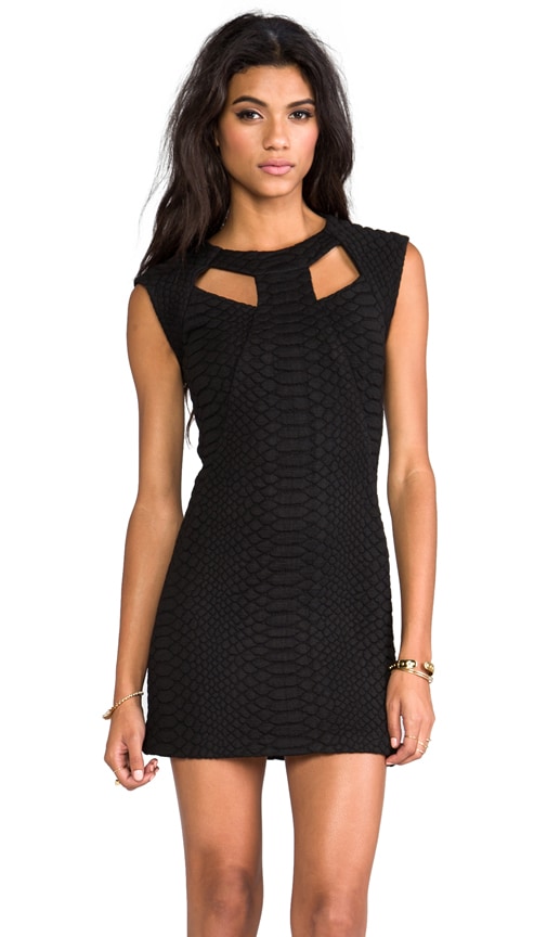 Penelope Black Structured Dress With Front Cut Outs