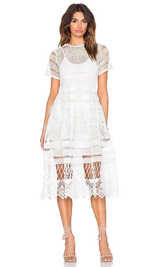 Alexis Alanna Midi Dress in White | REVOLVE