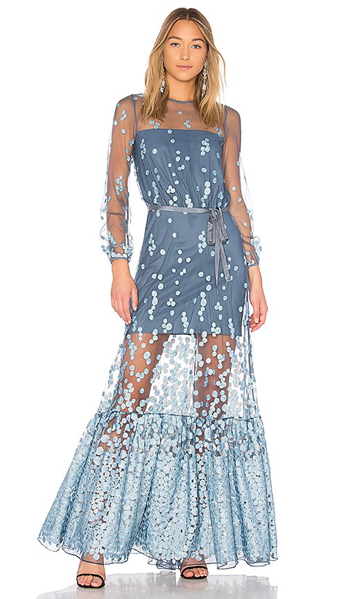 alexis stone blue sirene maxi dress Corra Gown in Pebble cat_Dresses Amory Black 6 Drawer Size:M (US 8-10) and a belt at