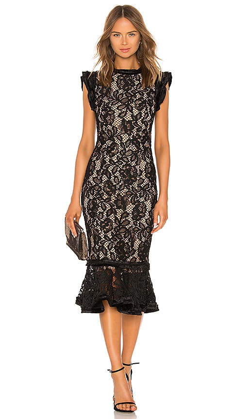 Alexis Kleo Midi Dress in Black Lace | REVOLVE