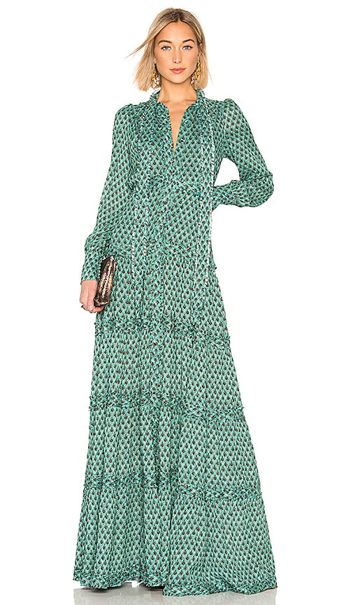 alexis green maxi dress