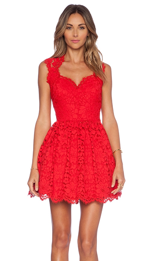alexis red lace dress