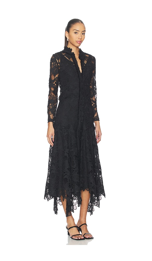 Alexis Camila Long Sleeve Midi Dress In Black