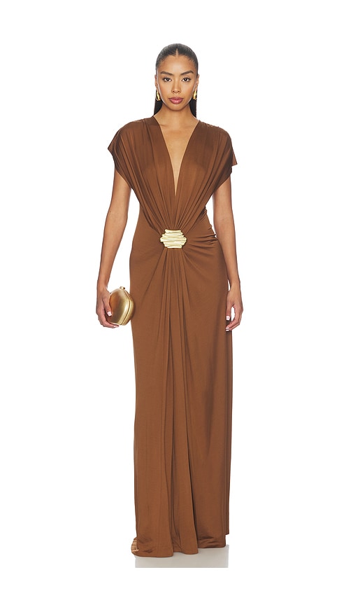 Alexis Lunaria Dress in Brown. - size XS (also in S, M, L)