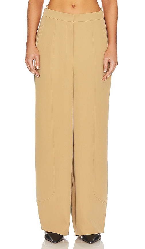 Alexis Kalel Low-waisted Wide-leg Trousers In Camel
