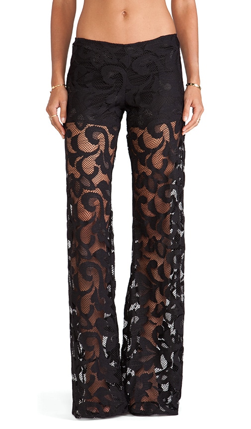 Alexis Andora Wide Leg Lace Pant in Black | REVOLVE