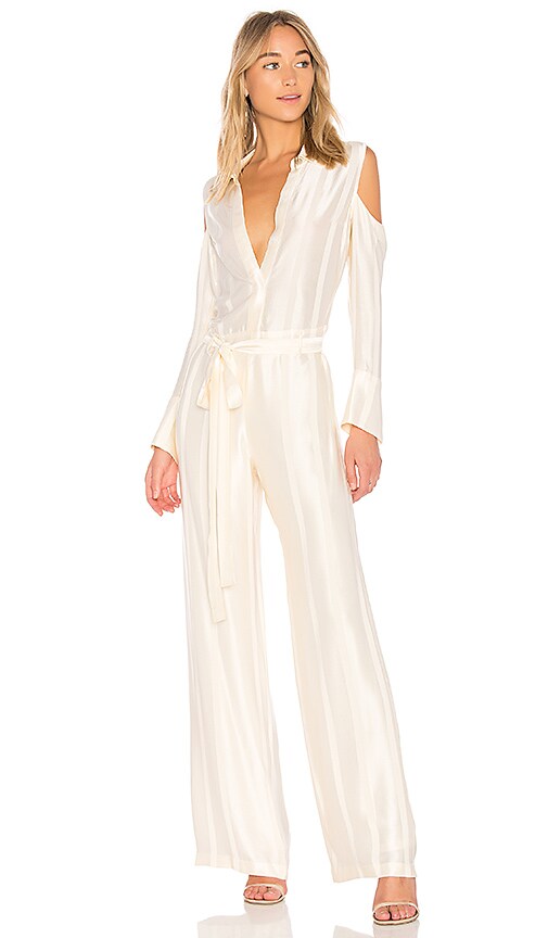 ivory satin jumpsuit