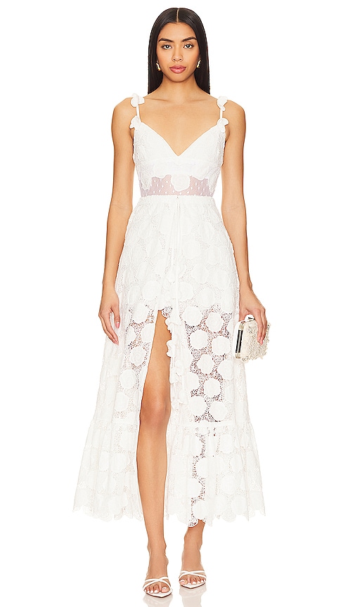 Alexis Armas Cape-detailed Embroidered Romper In White