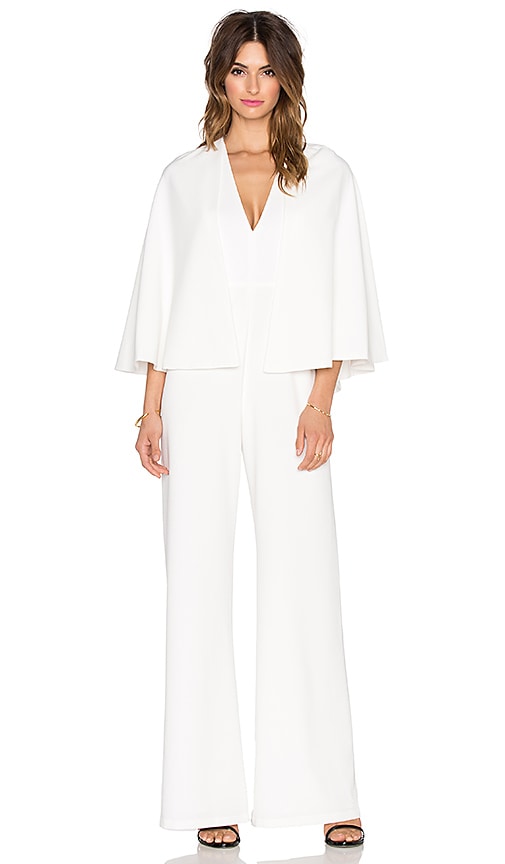 Alexis Amadeo Removable Cape Jumpsuit in White | REVOLVE