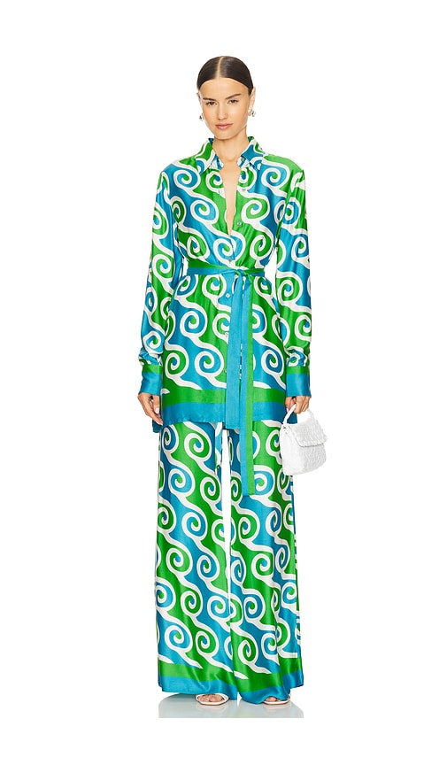 Alexis Cann Tunic Top In Blue,green