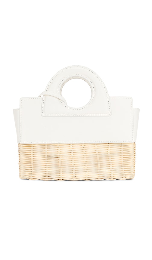 Alexis Penelope Petite Rattan Bag in Blanc
