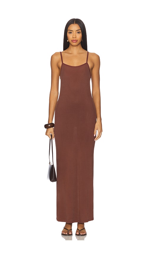 Aya Muse Slip Tank Maxi Dress Â€“ È‘¡è�„é…'è‰². Å°ºç � M (also Â€“ L, S, Xs). In Brown