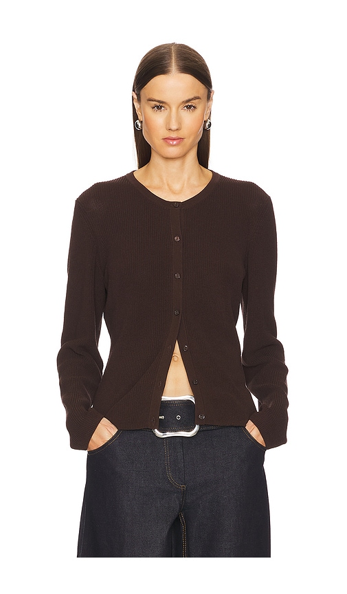 Shop Aya Muse Ersa Cardigan In Chocolate