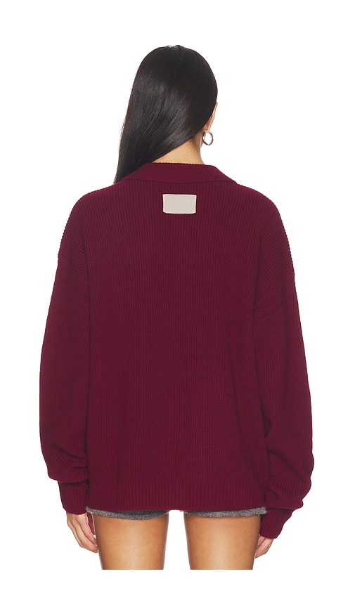  Aya Muse X Revolve Relaxed Knit Button Up Sweater In Wine. Größe Xs. Also In S, M. 