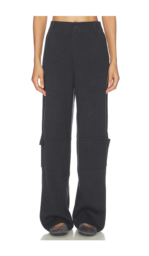 Aya Muse Knit Cargo Pants In Charcoal In Black