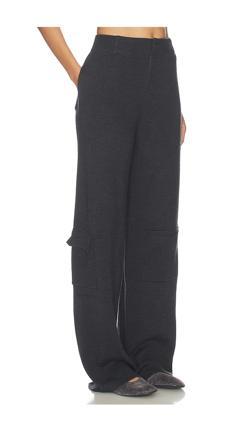 Aya Muse Knit Cargo Pants In Charcoal In Black