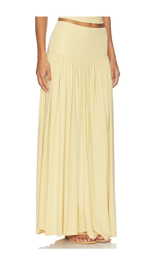Aya Muse Gathered Jersey Maxi Skirt In Yellow