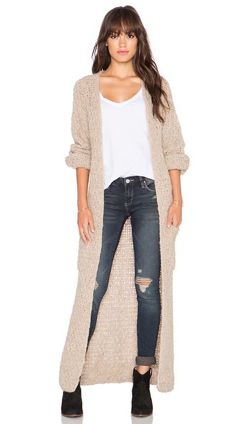 maxi cardigan beige