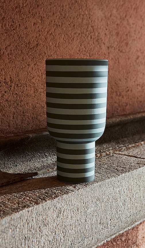 Shop Aytm Varia Tall Vase In Dusty Green & Forest