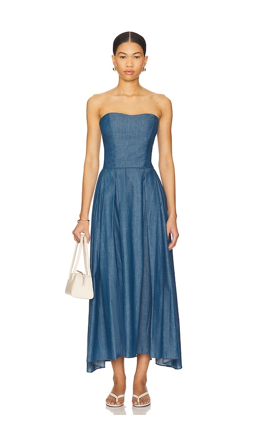 Ezra Midi Dress in Blue. - size S (also in L, M, XS)