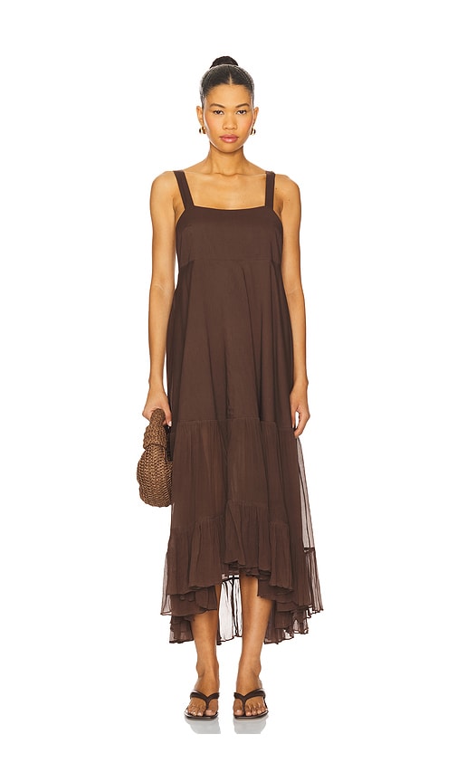 Bellevue Midi Dress in Chocolate. - size XS (also in L, M, S)