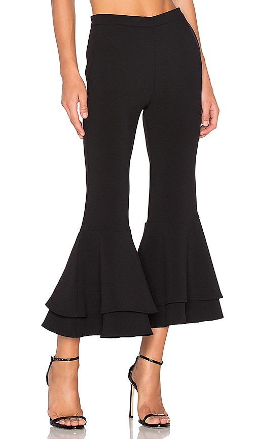 Backstage x REVOLVE Supafly Crop Double Ruffle Pant in Black | REVOLVE