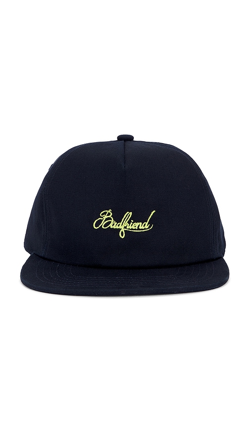 Badfriend Cursive Logo 5 Panel Hat In Burgundy
