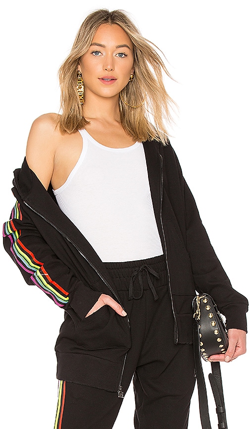 Baja East Be Stripe Zip Hoodie in Rainbow REVOLVE