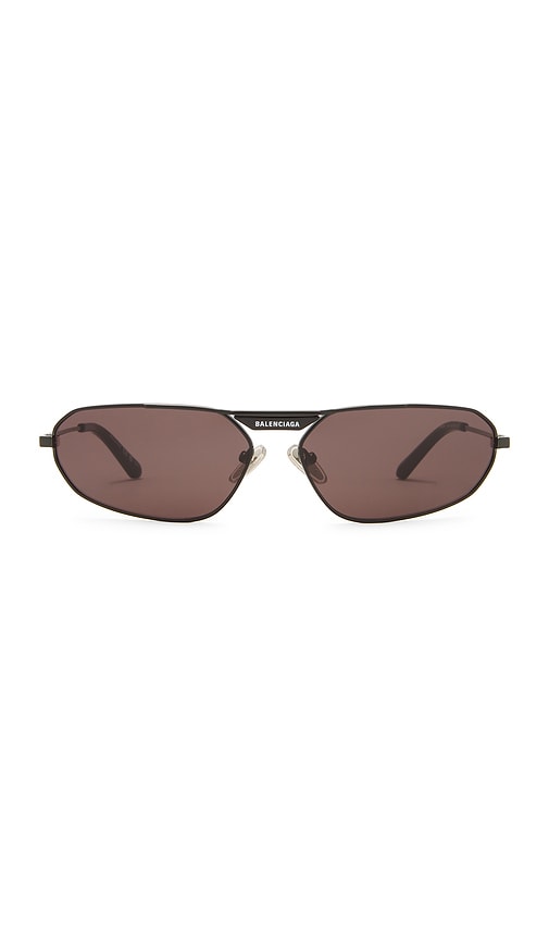 Shop Balenciaga Tag 2.0 Sunglasses In Charcoal