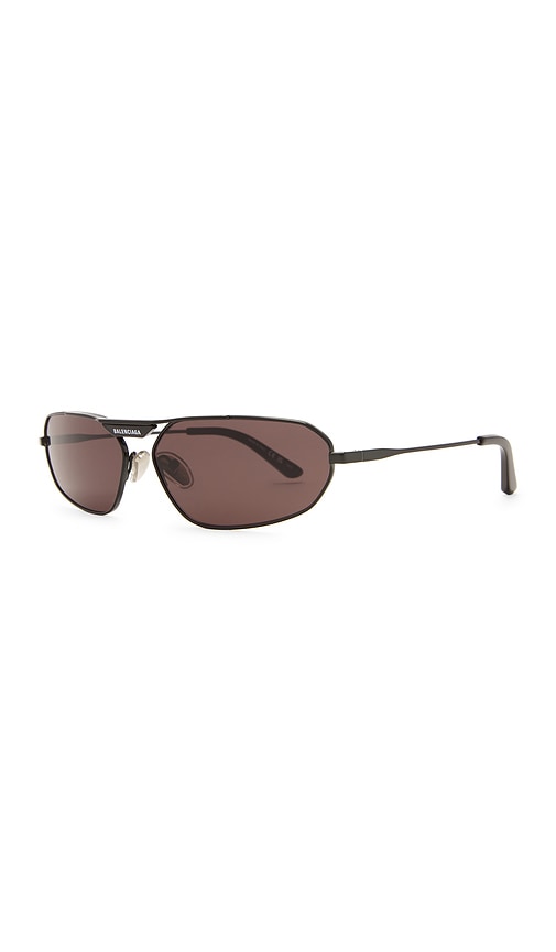 Shop Balenciaga Tag 2.0 Sunglasses In Charcoal