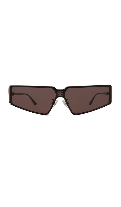 Shop Balenciaga Shield 2.0 Rectangle Sunglasses In Black