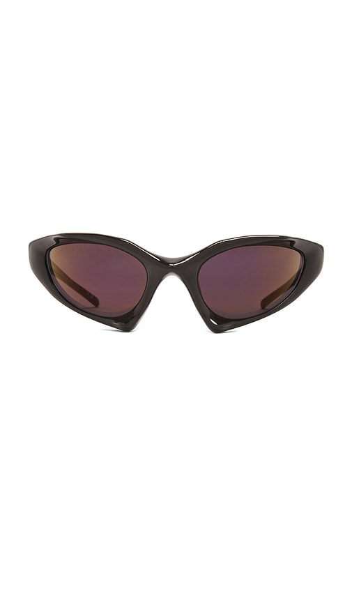 Shop Balenciaga Runner Sunglasses In Black