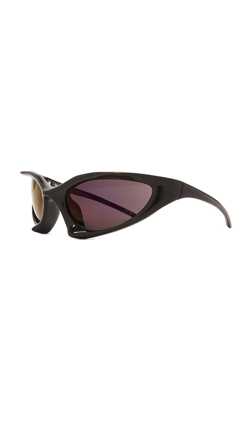 Shop Balenciaga Runner Sunglasses In Black