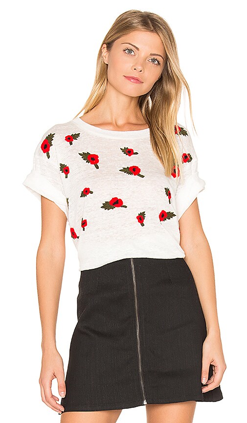 Banner Day Poppies Tee In Bone Revolve