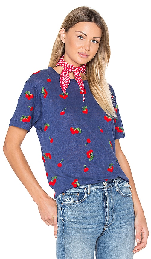 Banner Day Cherries Tee In Navy Revolve