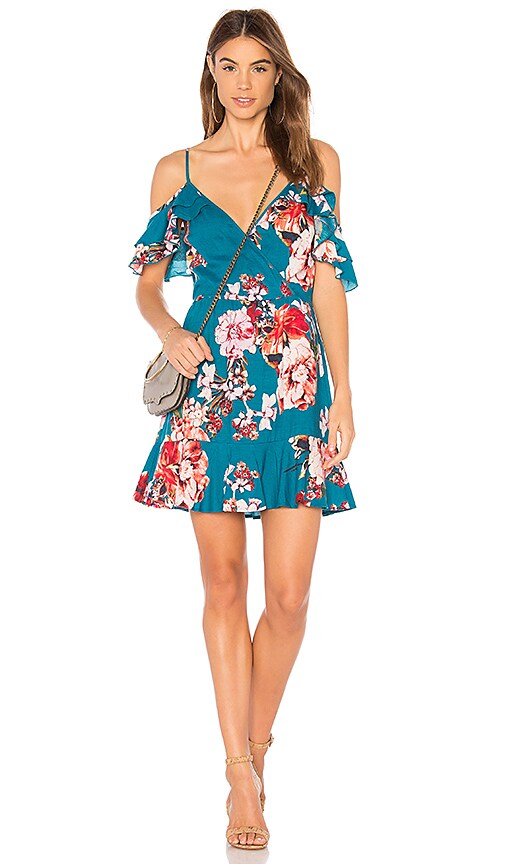 Large Floral Ruffle Hem Dress