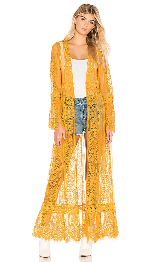 Mustard yellow lace clearance duster