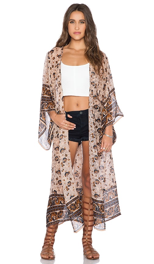 Border Print Kimono