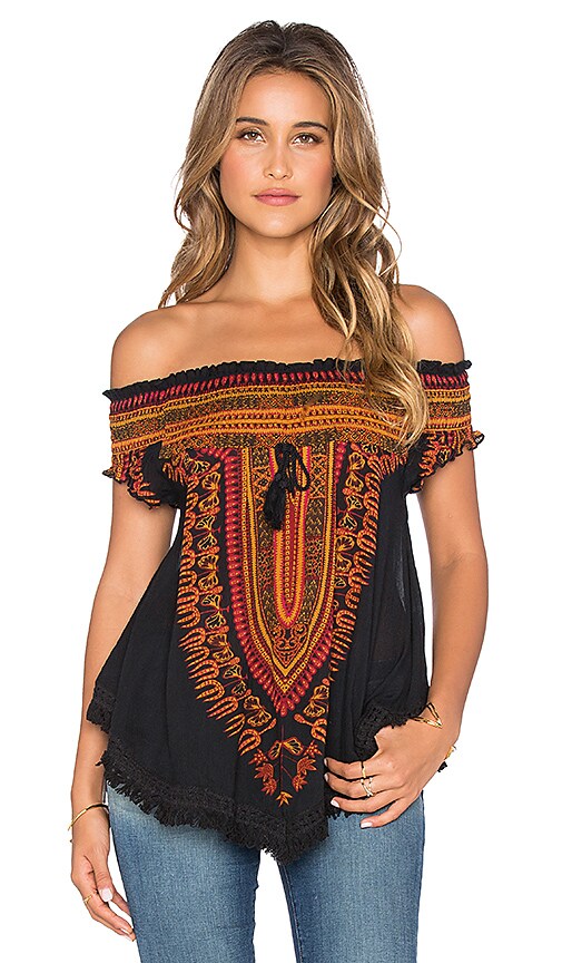 Patterned Off Shoulder Top