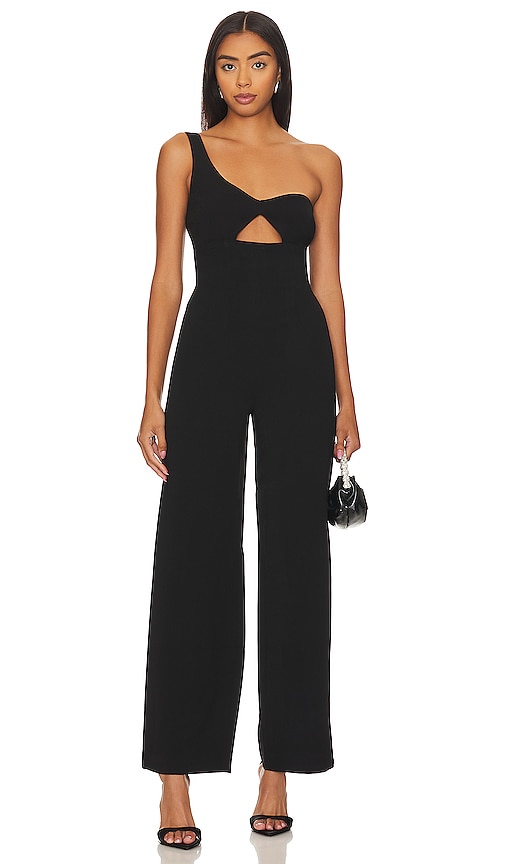 Shop Bardot Ignite One Shoulder Pantsuit In Black