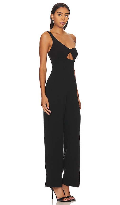 Shop Bardot Ignite One Shoulder Pantsuit In Black