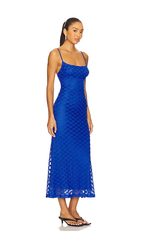 Bardot Adoni Mesh Midi Dress In Gray