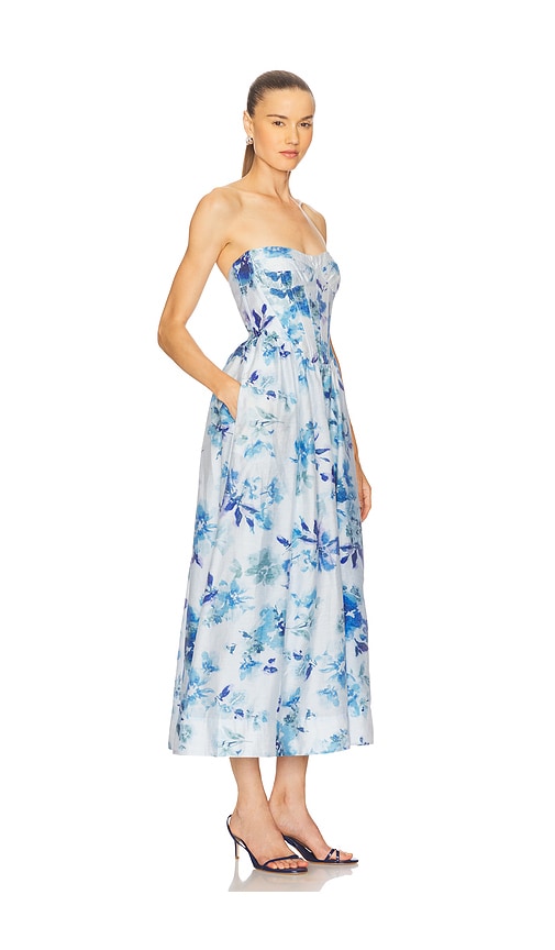 Bardot Lola Corset Midi Dress In Blue