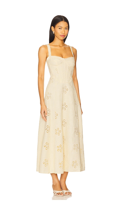 Bardot Lilah Corset Midi Dress In Neutral