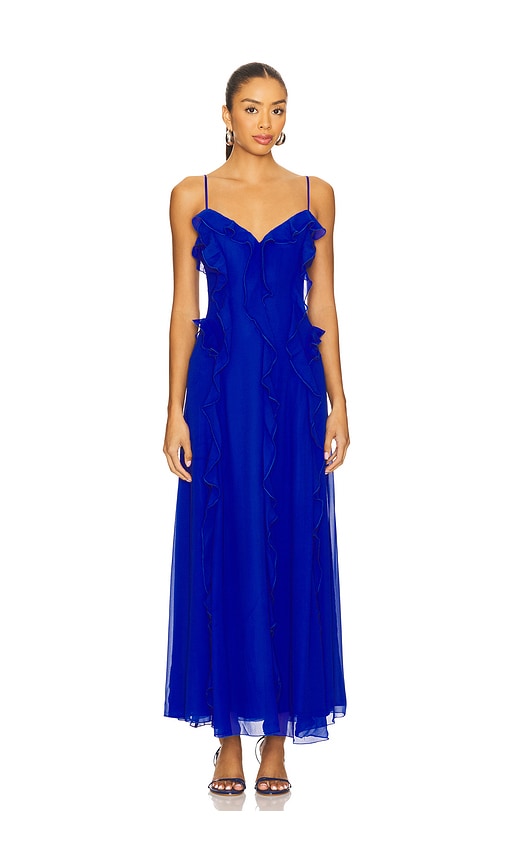 Veris Ruffle Maxi Dress in Royal. - size 10 (also in 12, 2, 4, 6, 8) - Bardot - Modalova